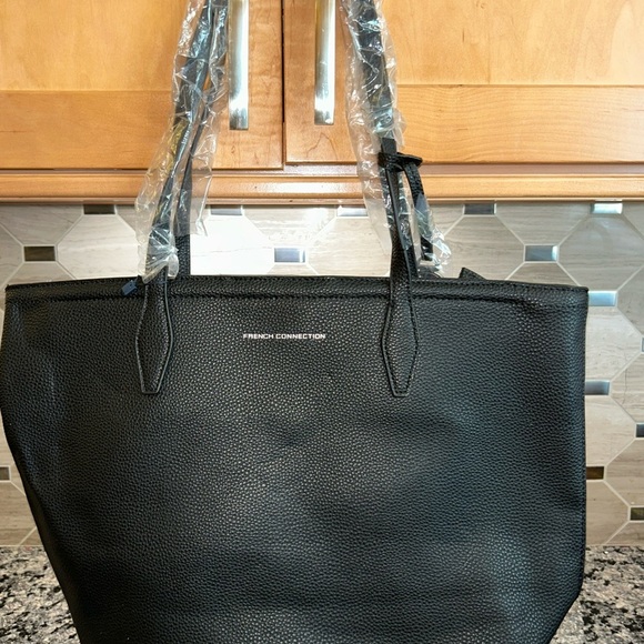 French Connection Bethan Pebble Tote Black 12X14X6 in. Brand New Dust Bag Incl. - Picture 13 of 15